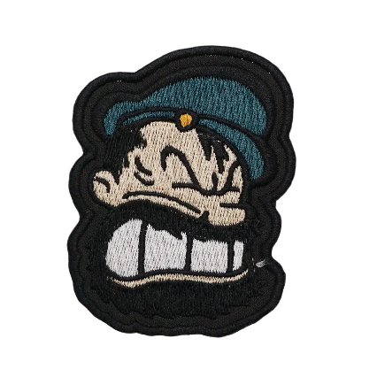 Popeye 'Brutus Head' Embroidered Velcro Patch