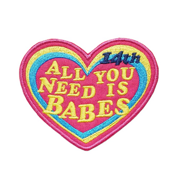 Heart Shaped 'All You Need Is Babes' Embroidered Patch