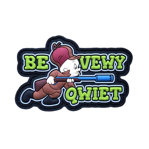 Looney Tunes 'Elmer Fudd | Be Vewy Qwiet' PVC Rubber Velcro Patch