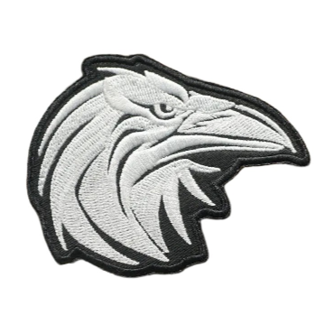 Crow 'Head' Embroidered Velcro Patch