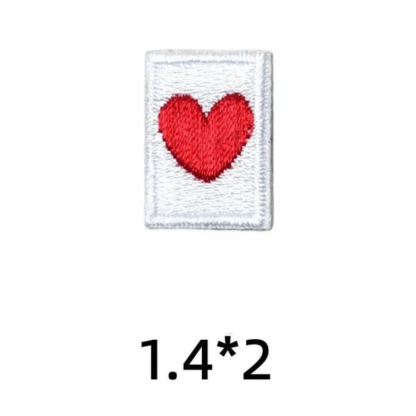 Playing Card Mini 'Heart' Embroidered Patch