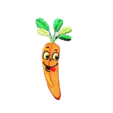 Cute Carrot 'Tongue Out' Embroidered Patch