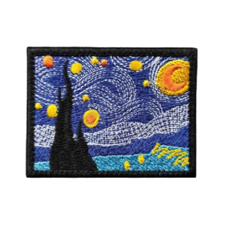 Van Gogh 'Starry Night' Embroidered Velcro Patch