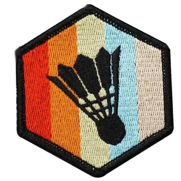 Badminton 'Shuttlecock | Hexagon' Embroidered Velcro Patch