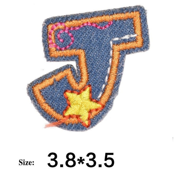 Letter J 'Denim Letter' Embroidered Patch