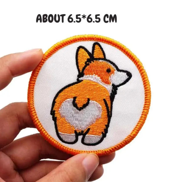 Cute Corgi 'Round' Embroidered Patch