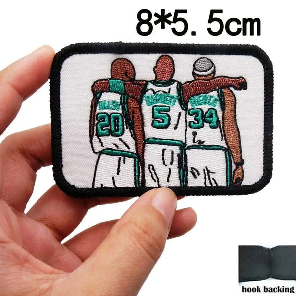 Basketball Player 'Allen-Garnett-Pierce | Square' Embroidered Velcro Patch