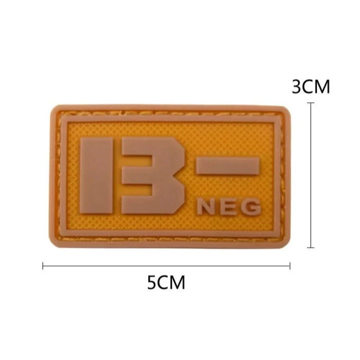 Blood Type 'B Negative | 1.0' PVC Rubber Velcro Patch