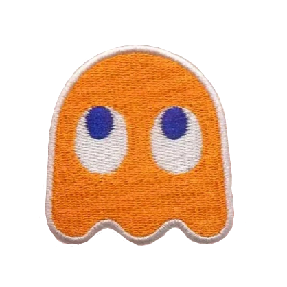Pacman Tim Pac-Man 'Tim Ghost | Look Up' Embroidered Patch — Little Patch Co
