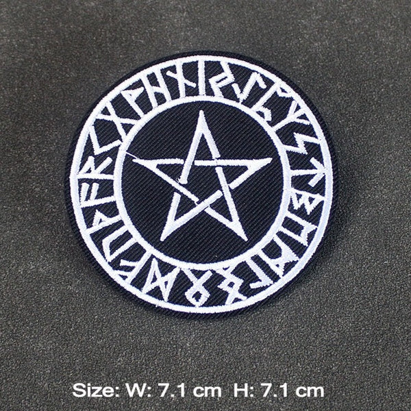 Viking 'Runes Pentagram' Embroidered Patch