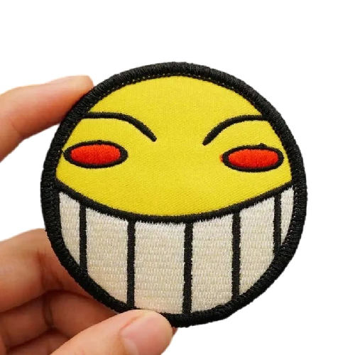 Funny Emoji 'Big Grin Smiley' Embroidered Patch