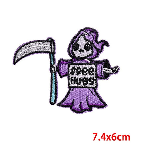 Grim Reaper 'Free Hugs' Embroidered Patch