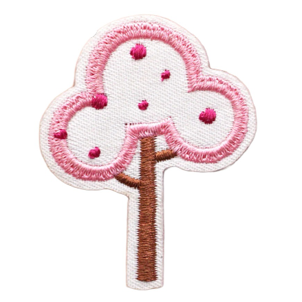 Cute 'Pink Tree' Embroidered Patch