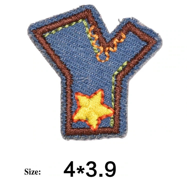 Letter Y 'Denim Letter' Embroidered Patch