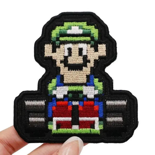 Mushroom Kingdom Bros. Pixel 'Luigi | Riding Kart' Embroidered Velcro Patch