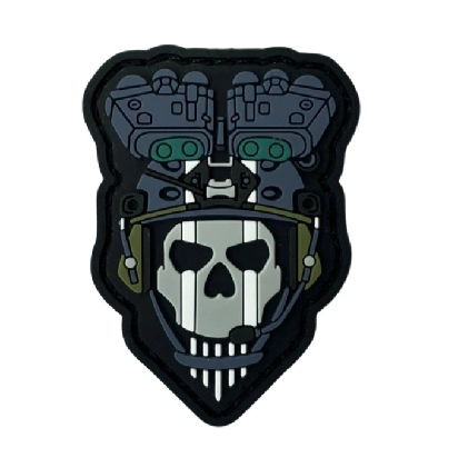 Call of Duty 'Ghost Mask' PVC Rubber Velcro Patch