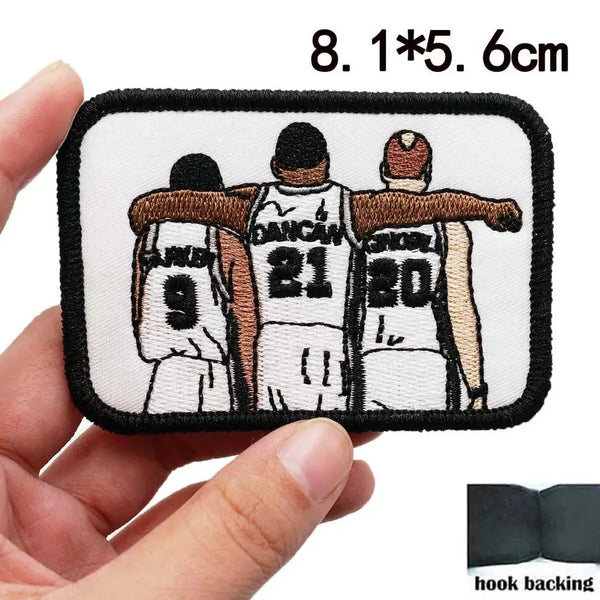 Basketball Player 'Parker-Duncan-Ginobili | Square' Embroidered Velcro Patch