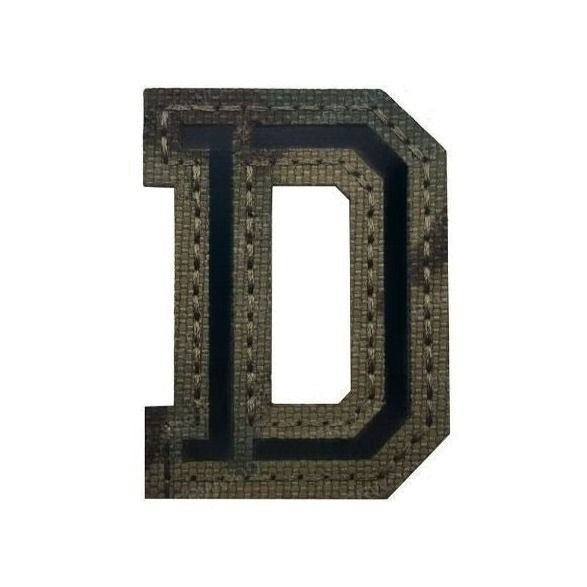 Camouflage Letter 'Letter D | Reflective' Embroidered Velcro Patch