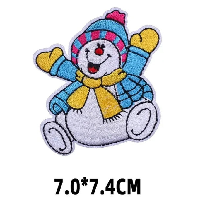 Christmas 'Snowman | Happy' Embroidered Patch