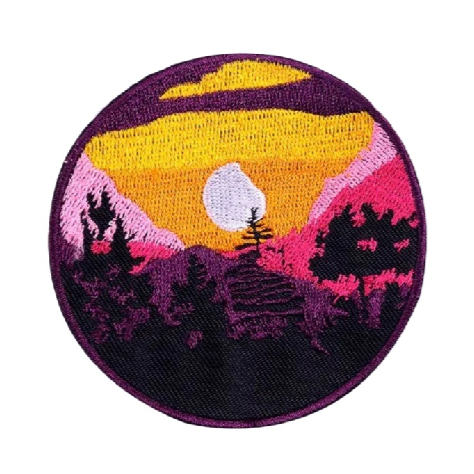 Sunset 'Mountain and Forest' Embroidered Patch