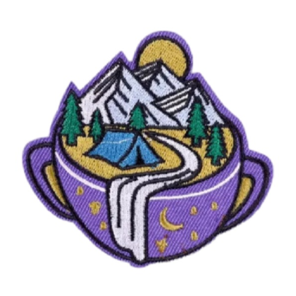 Outdoor Camping 'Purple Cup' Embroidered Patch