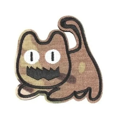 Cute 'Bearded Cat' Embroidered Velcro Patch