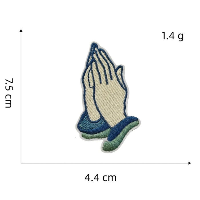 Religious 'Praying Hands' Embroidered Patch