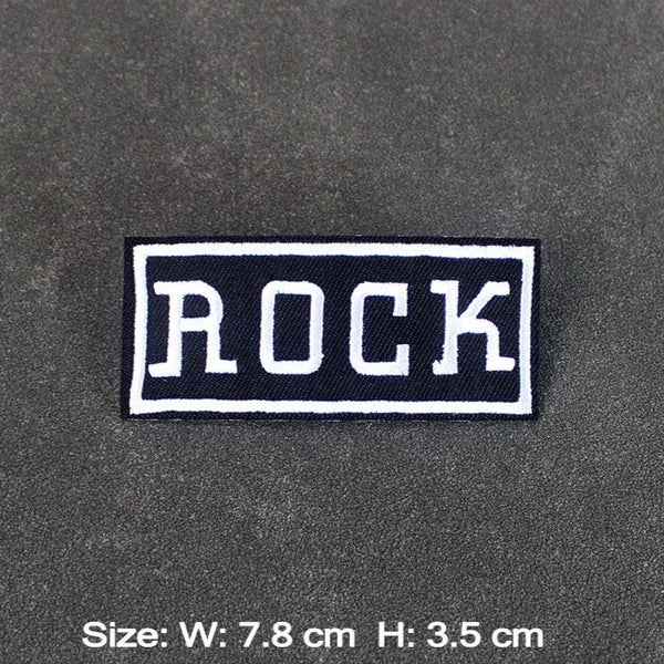 Music 'Rock | White' Embroidered Patch