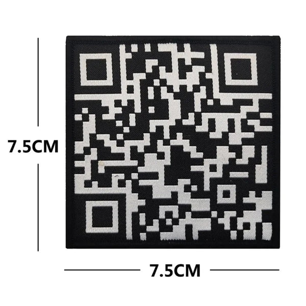 Cool 'QR Code' Embroidered Velcro Patch