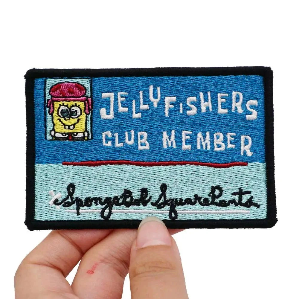 SpongeBob 'Jellyfishers Club Member Card' Embroidered Velcro Patch