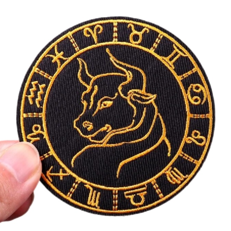 Zodiac Signs 'Taurus | Round' Embroidered Patch