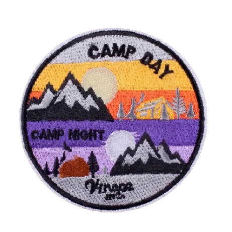 Outdoor Adventure 'Camp Day and CampNight' Embroidered Patch