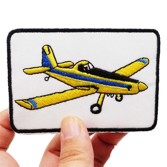Yellow Aircraft 'Square' Embroidered Velcro Patch