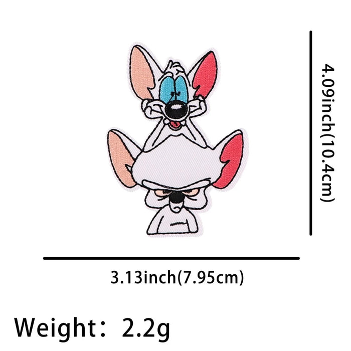 Pinky and the Brain 'Happy and Serious Mouse' Embroidered Patch