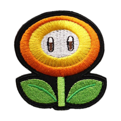 Mushroom Kingdom Bros. 'Fire Flower' Embroidered Velcro Patch