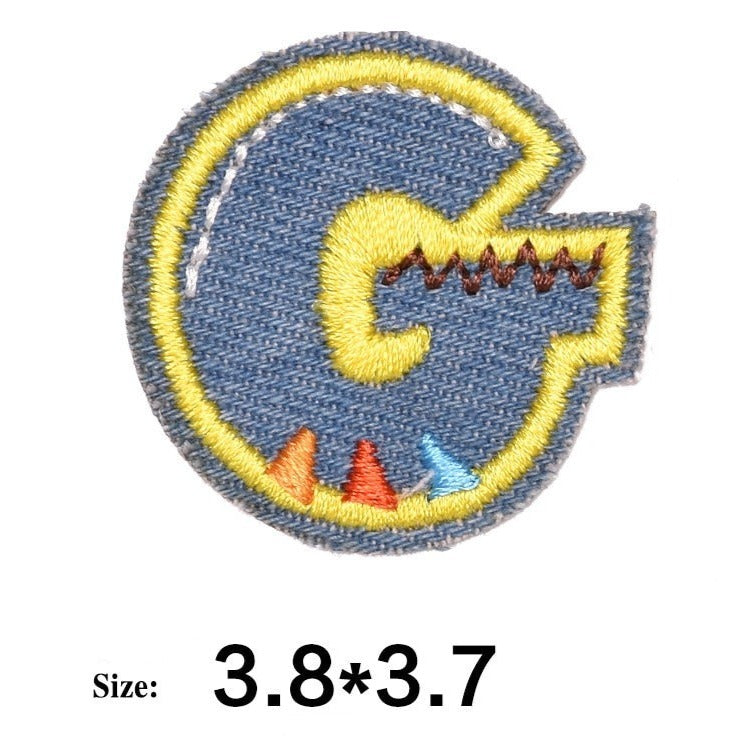 Letter G 'Denim Letter' Embroidered Patch
