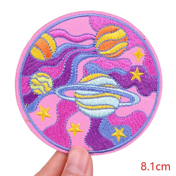 Cute 'Planets and Stars' Embroidered Patch