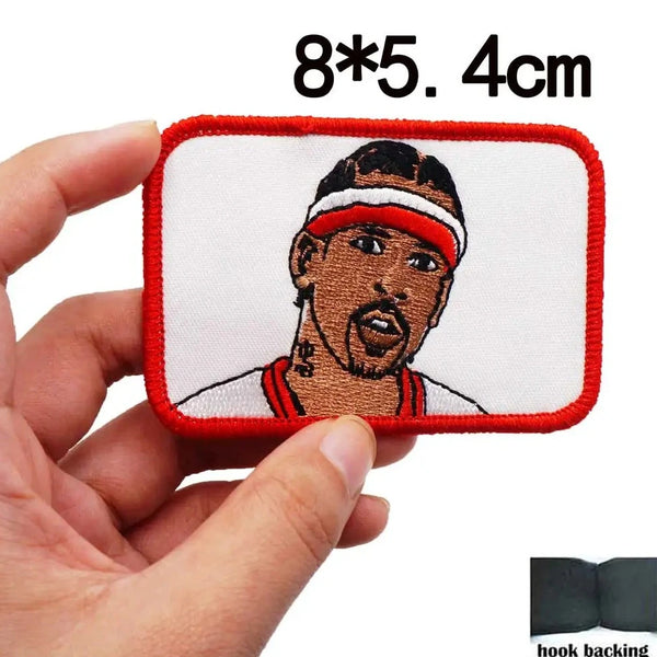 Basketball Player 'Allen Iverson | Square' Embroidered Velcro Patch