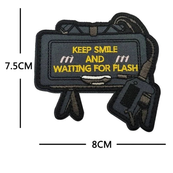 Claymore 'Keep Smile And Waiting For Flash' Embroidered Velcro Patch