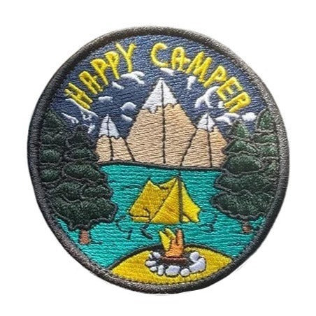 Travel 'Happy Camper' Embroidered Velcro Patch