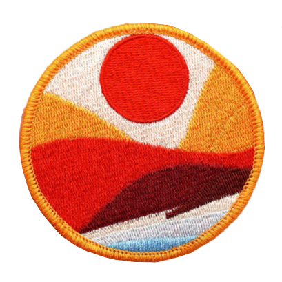 Seaside Mountains 'Sunset' Embroidered Velcro Patch