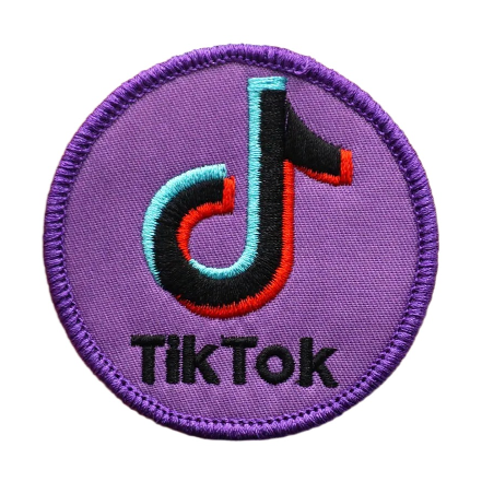 Cool 'Tiktok Logo | Round' Embroidered Patch