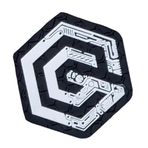 Cool 'Hexagon Mechanical G' PVC Rubber Velcro Patch