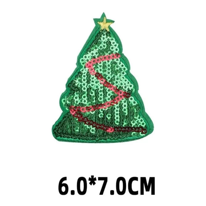 Christmas 'Festive Tree | Sequin' Embroidered Patch