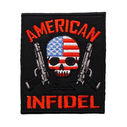 American Infidel 'Skull Flag | Guns' Embroidered Patch