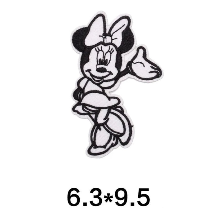 Minnie Mouse 'Black and White' Embroidered Patch