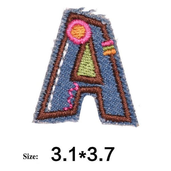 Letter A 'Denim Letter' Embroidered Patch