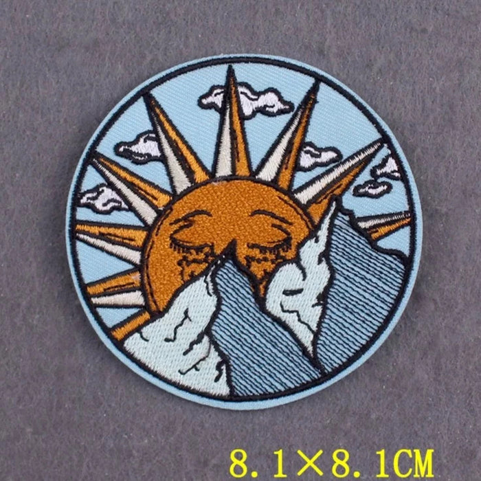 Mountains 'Sleepy Sun' Embroidered Patch