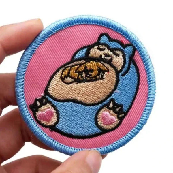 Pocket Monster 'Snorlax | Round' Embroidered Velcro Patch