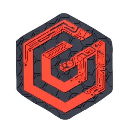 Cool 'Hexagon Mechanical G' PVC Rubber Velcro Patch